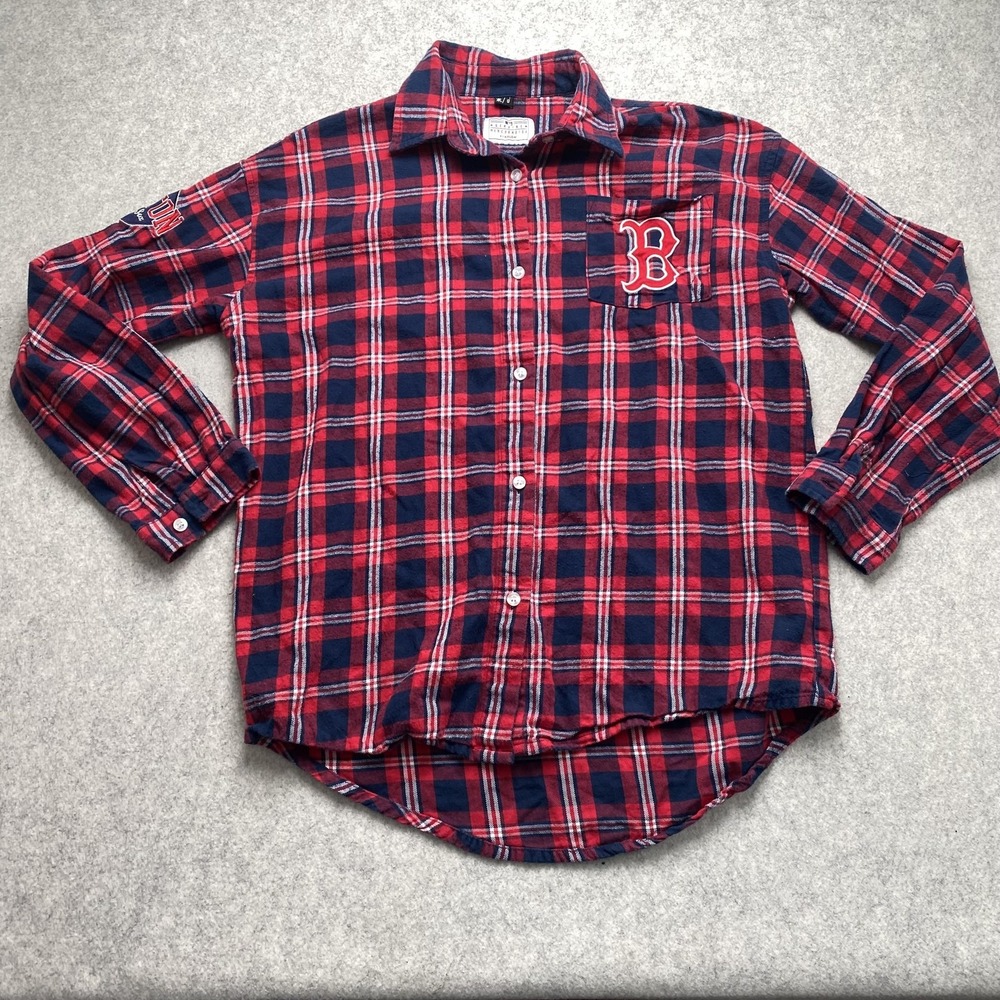 Boston Red Sox Shirt Mens Small Red MLB Baseball Genuine Merchandise Flannel